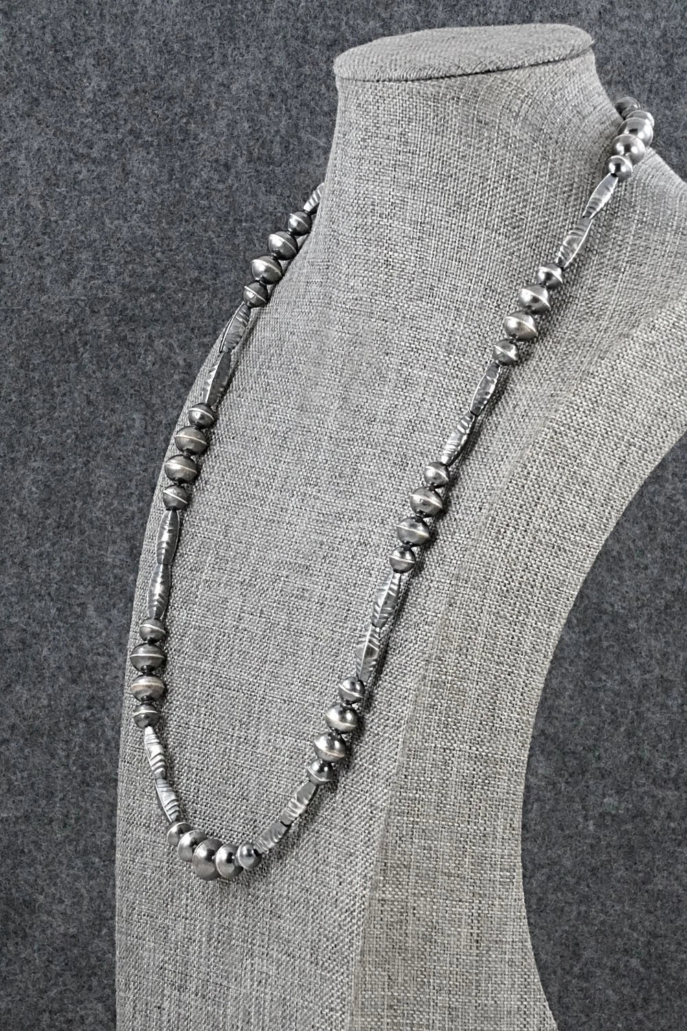 Sterling Silver Navajo Pearl Necklace 22" - Vintage