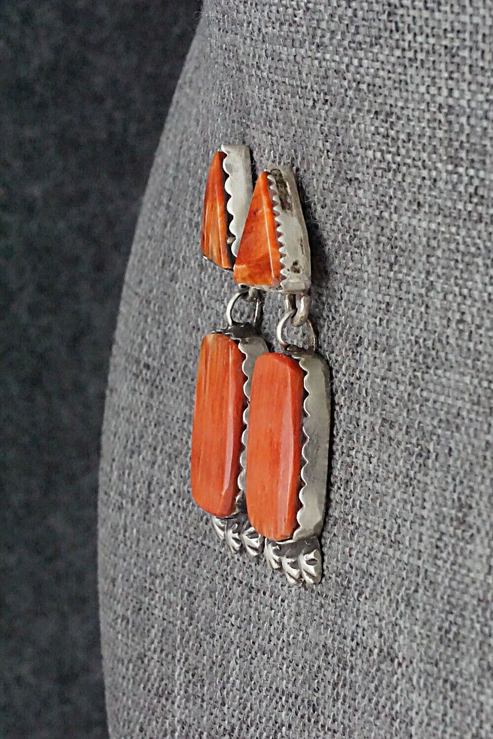 Spiny Oyster & Sterling Silver Earrings - Selina Warner