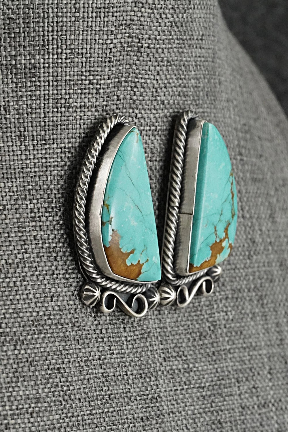 Turquoise & Sterling Silver Necklace and Earrings Set - Paul Livingston