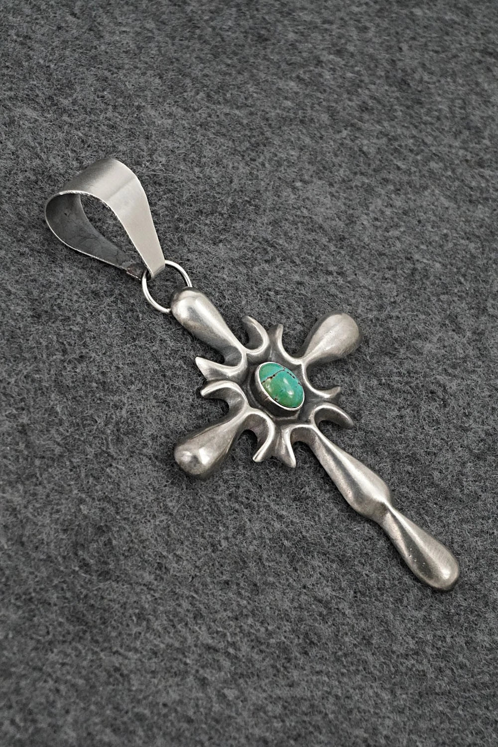 Turquoise & Sterling Silver Pendant - Eugene Gruber