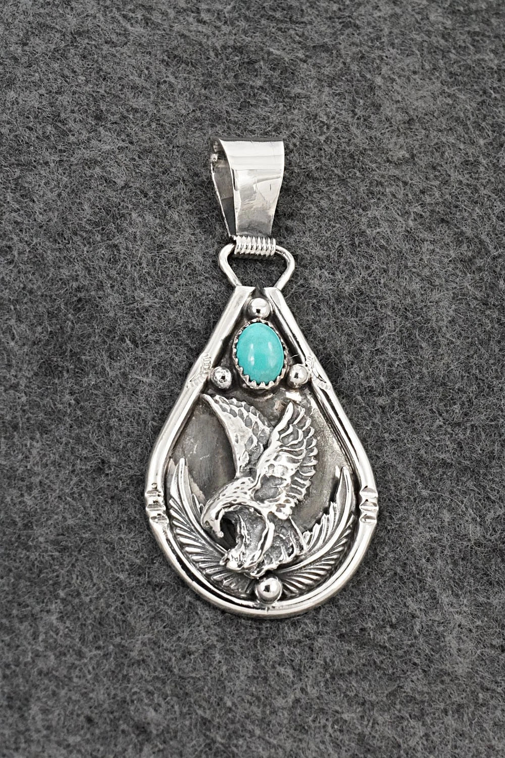 Turquoise & Sterling Silver Pendant - Darrell Morgan