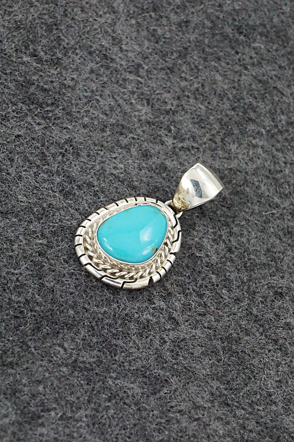 Turquoise & Sterling Silver Pendant - Johnny Frank