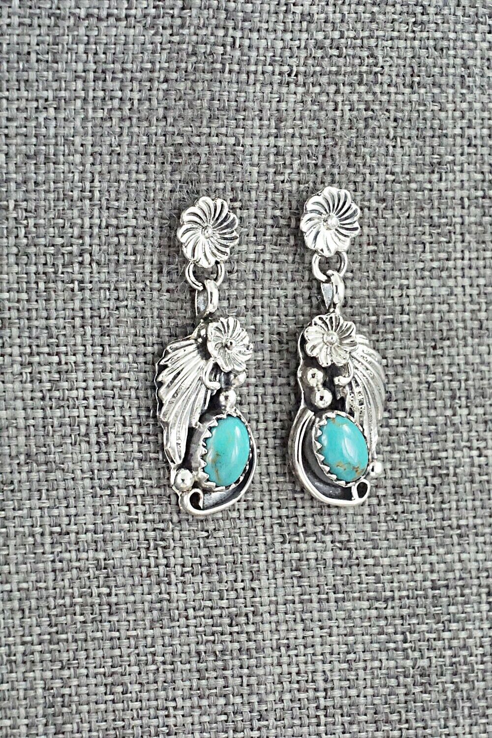 Turquoise & Sterling Silver Earrings - Verley Betone