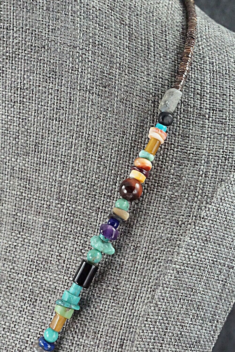 Multi Stone and Sterling Silver Necklace - Helen Tsosie