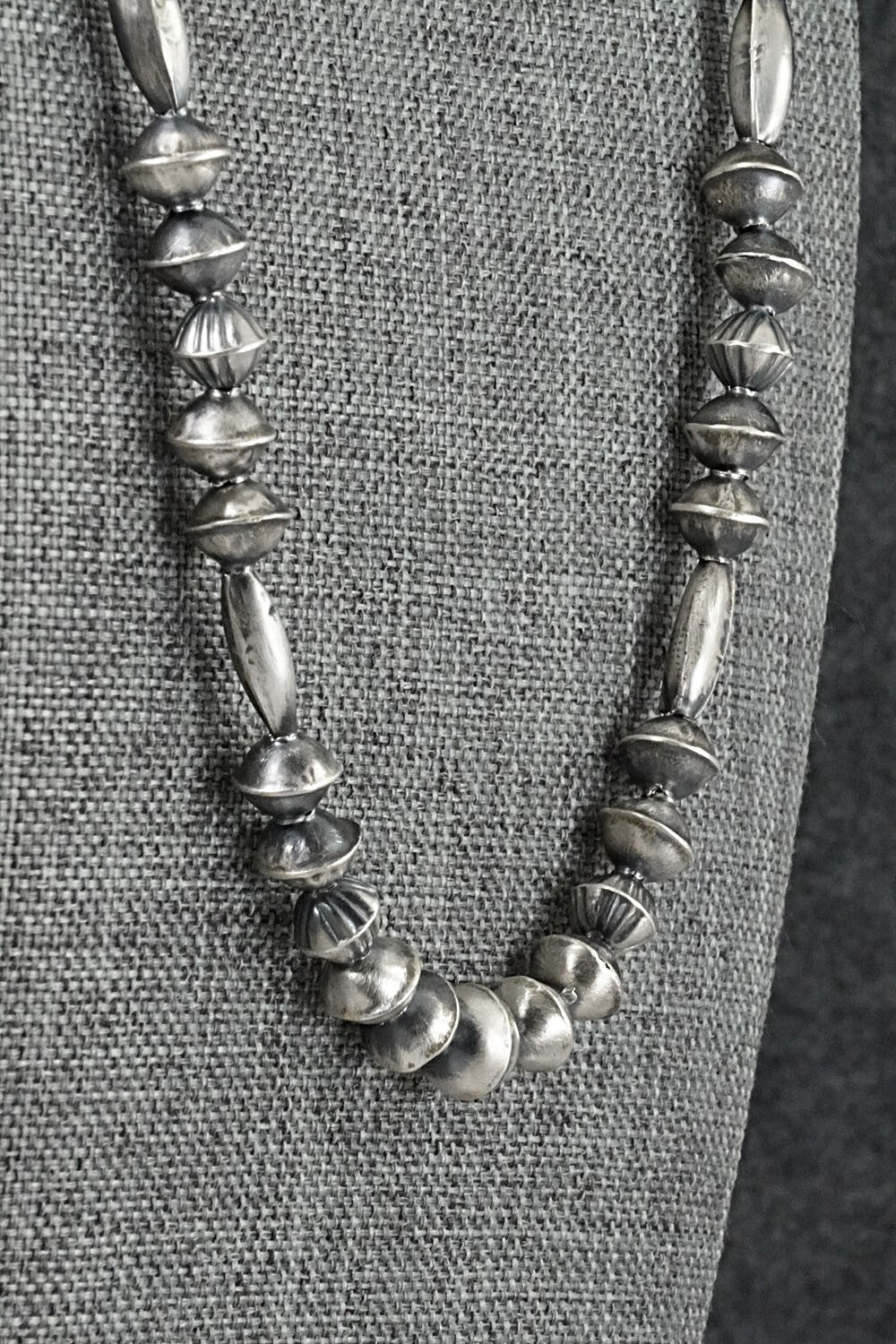 Sterling Silver Navajo Pearl Necklace 22" - Vintage