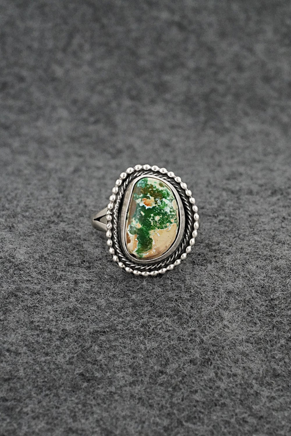 Turquoise & Sterling Silver Ring - Randy Billy - Size 10.5