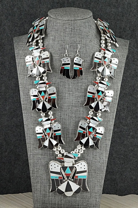 Multi-Stone & Sterling Silver Inlay Necklace Set - Bobby Shack