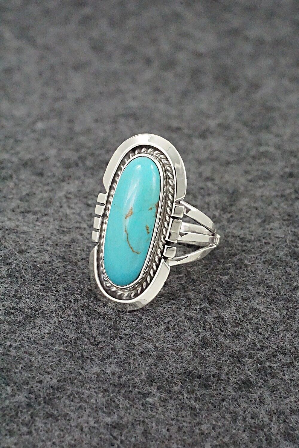 Turquoise & Sterling Silver Ring - Samuel Yellowhair - Size 6