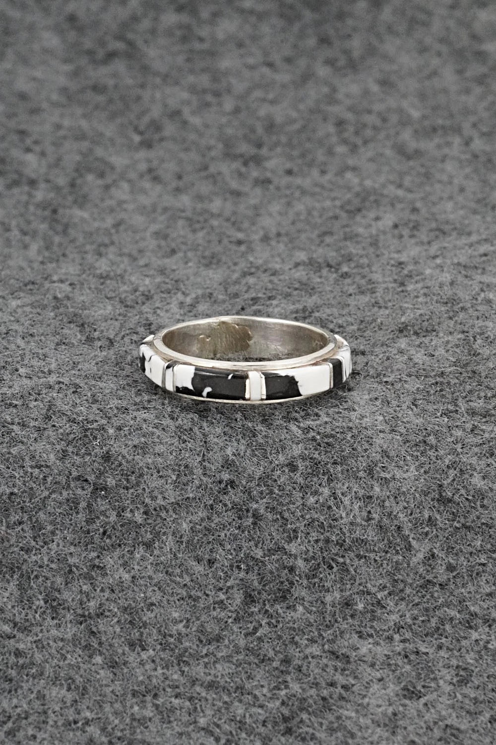 White Buffalo & Sterling Silver Ring - Terrance Panteah - Size 8