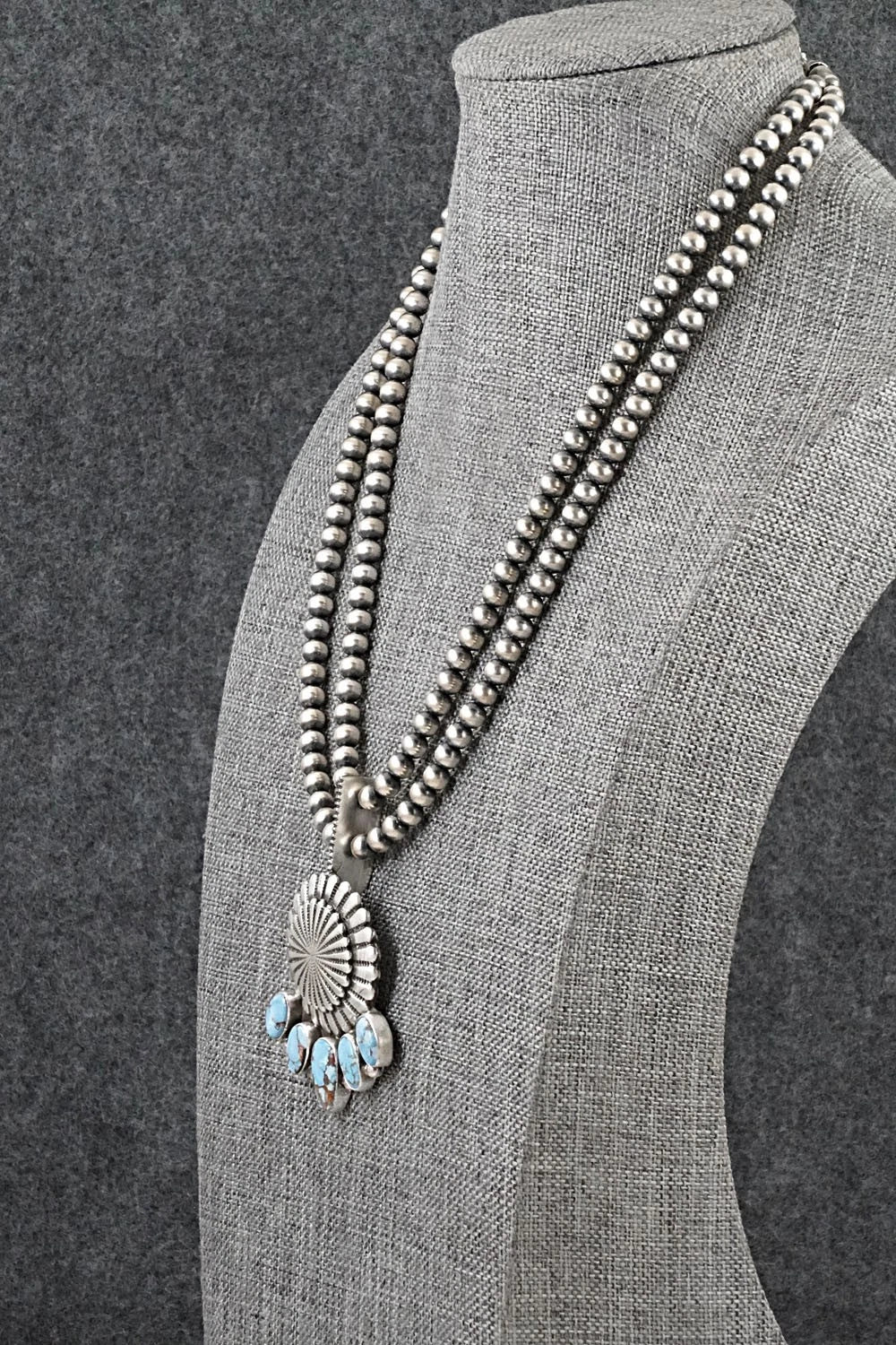 Turquoise & Sterling Silver Necklace - Tom Lewis