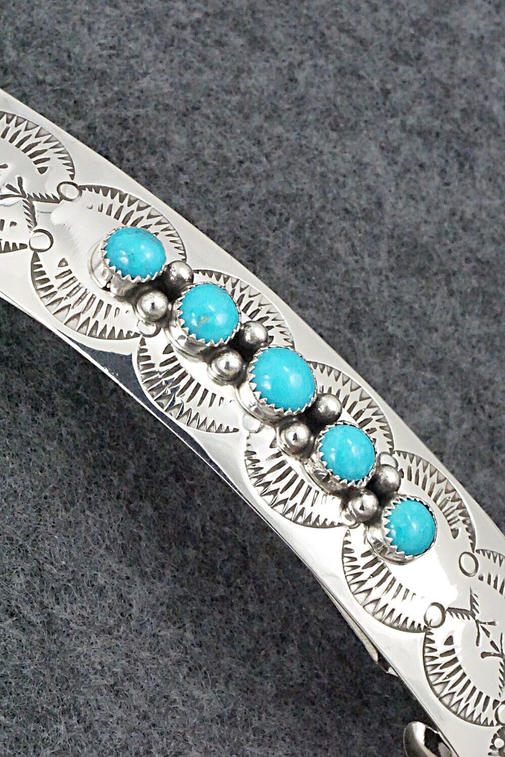 Turquoise & Sterling Silver Hair Barrette - Jolene Begay