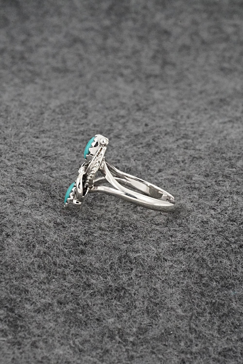 Turquoise and Sterling Silver Ring - Judy Largo - Size 5.75