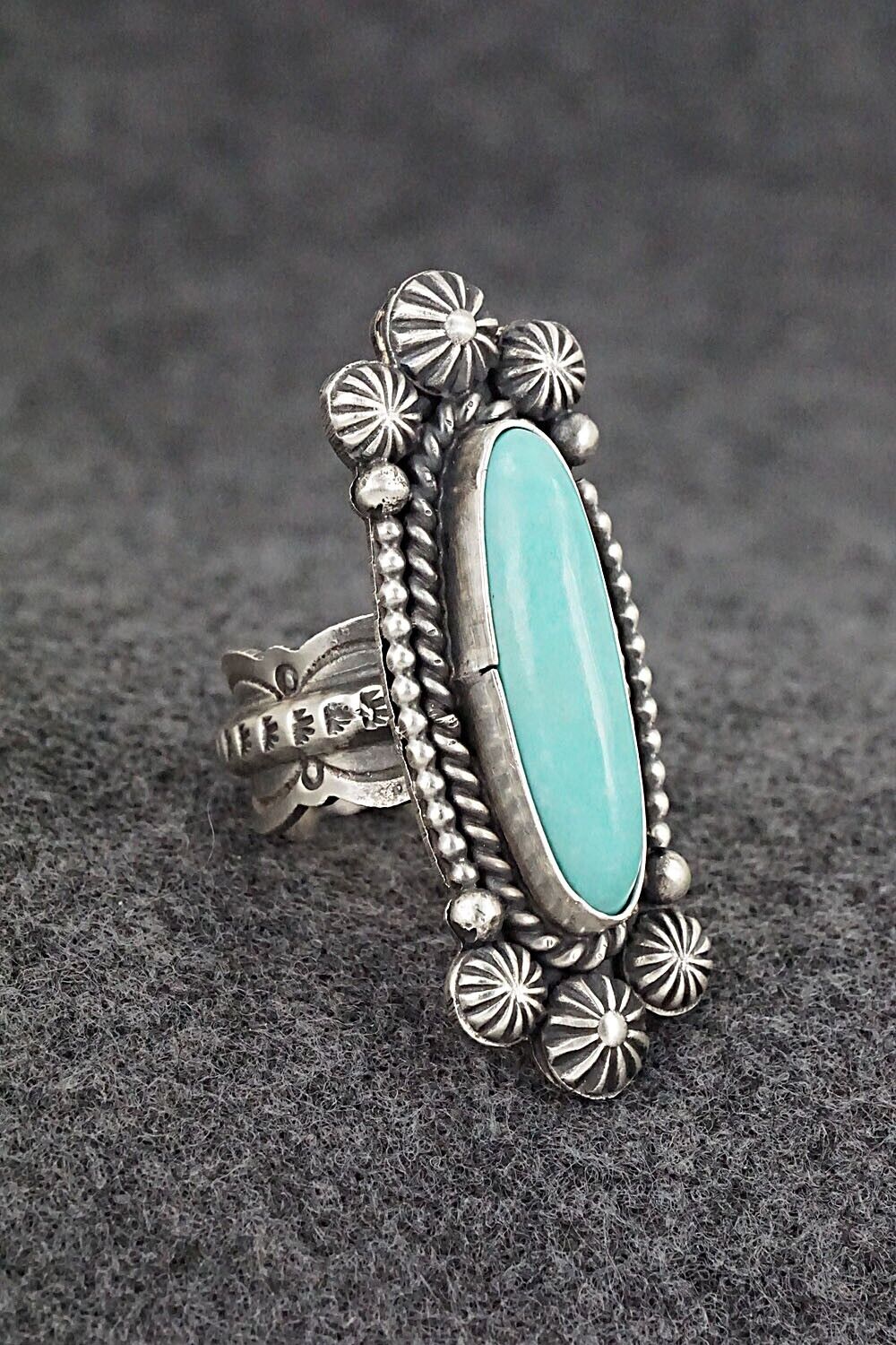 Turquoise & Sterling Silver Ring - Michael Calladitto - Size 8.5