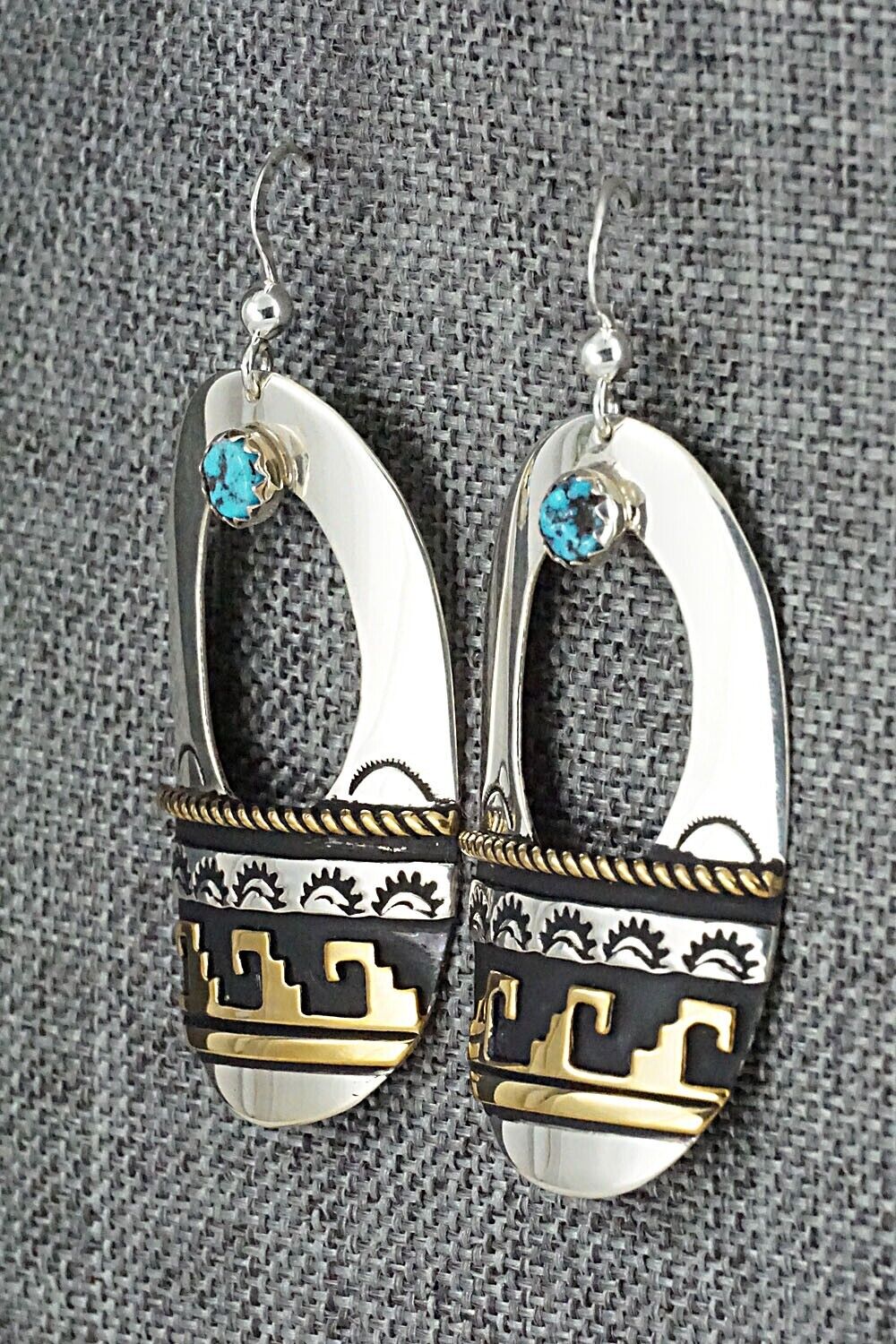 Turquoise & Sterling Silver Earrings - Rosita Singer
