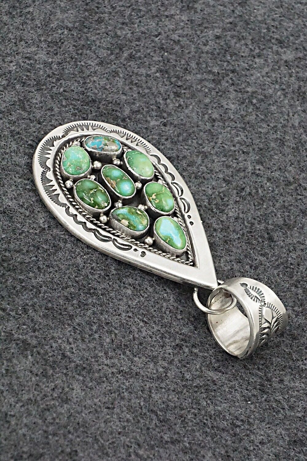 Turquoise & Sterling Silver Pendant - Samuel Yellowhair