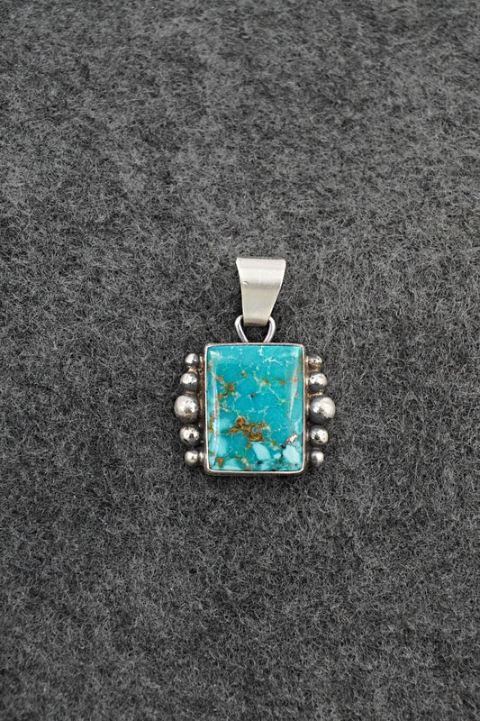 Turquoise & Sterling Silver Pendant - Eugene Gruber