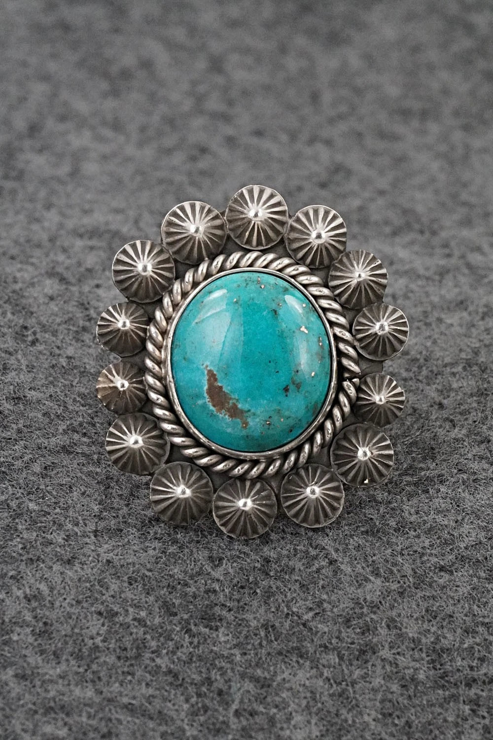Turquoise & Sterling Silver Ring - Michael Calladitto - Size 8.5