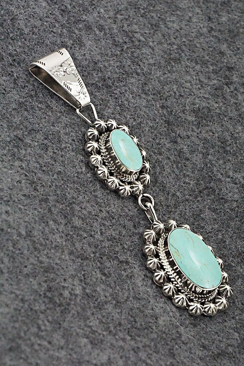 Turquoise & Sterling Silver Pendant - Sheena Jack