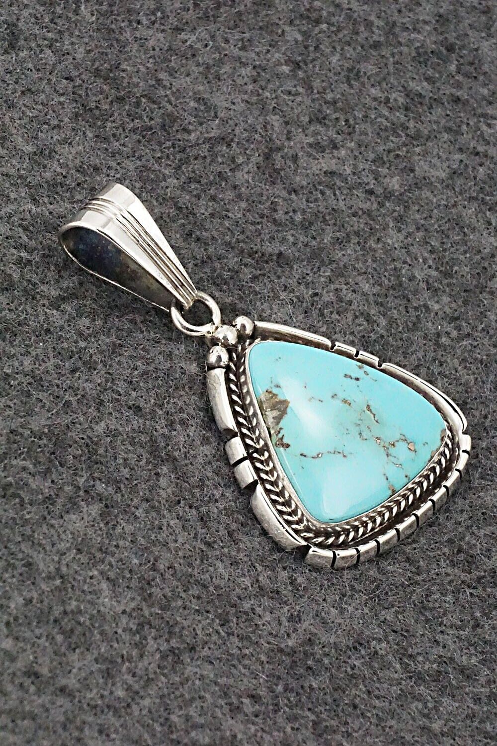 Turquoise & Sterling Silver Pendant - Samuel Yellowhair