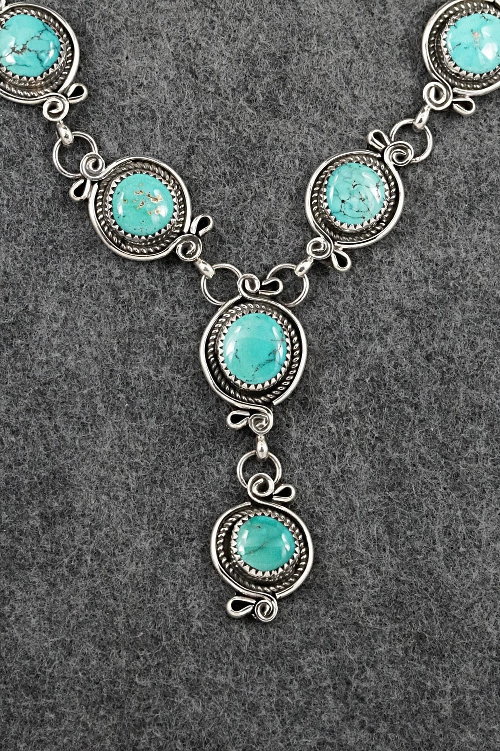 Turquoise & Sterling Silver Necklace and Earrings Set - Phil Nez