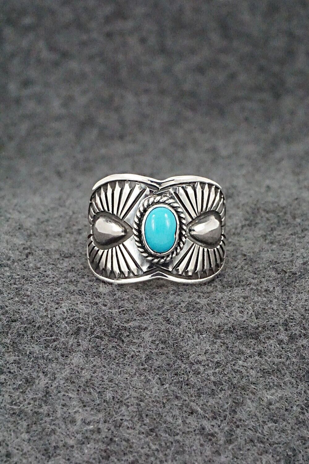 Turquoise & Sterling Silver Ring - Derrick Gordon - Size 9.5