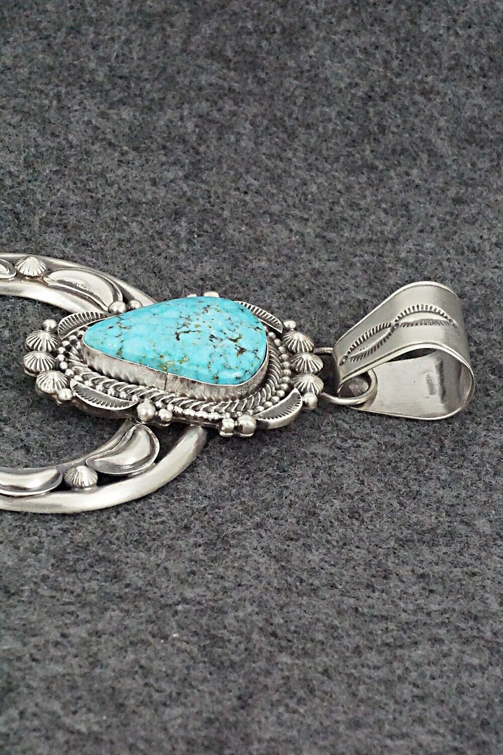 Turquoise & Sterling Silver Naja Pendant - Tom Lewis