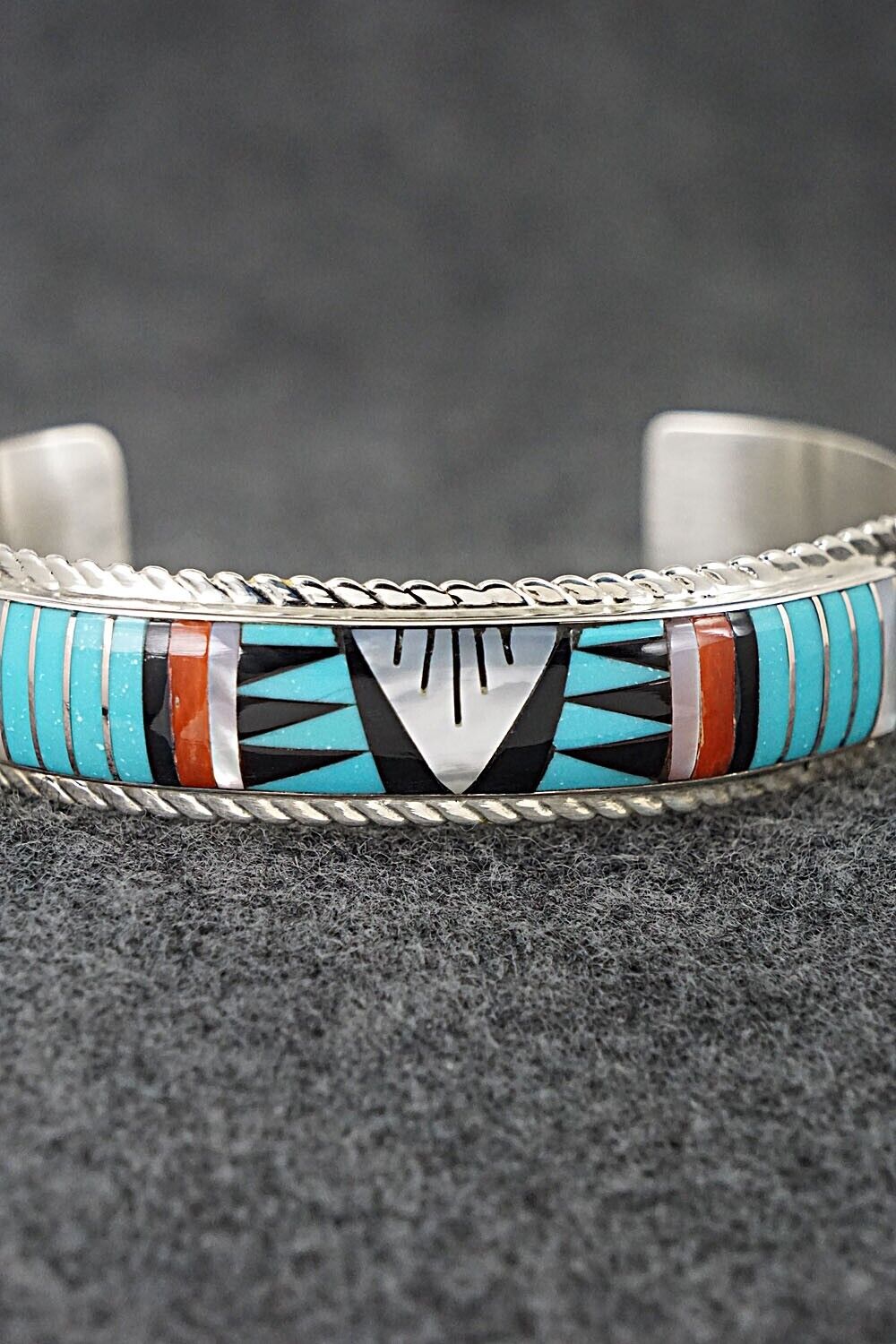 Multi Stone & Sterling Silver Inlay Bracelet - Rebecca Sheyka