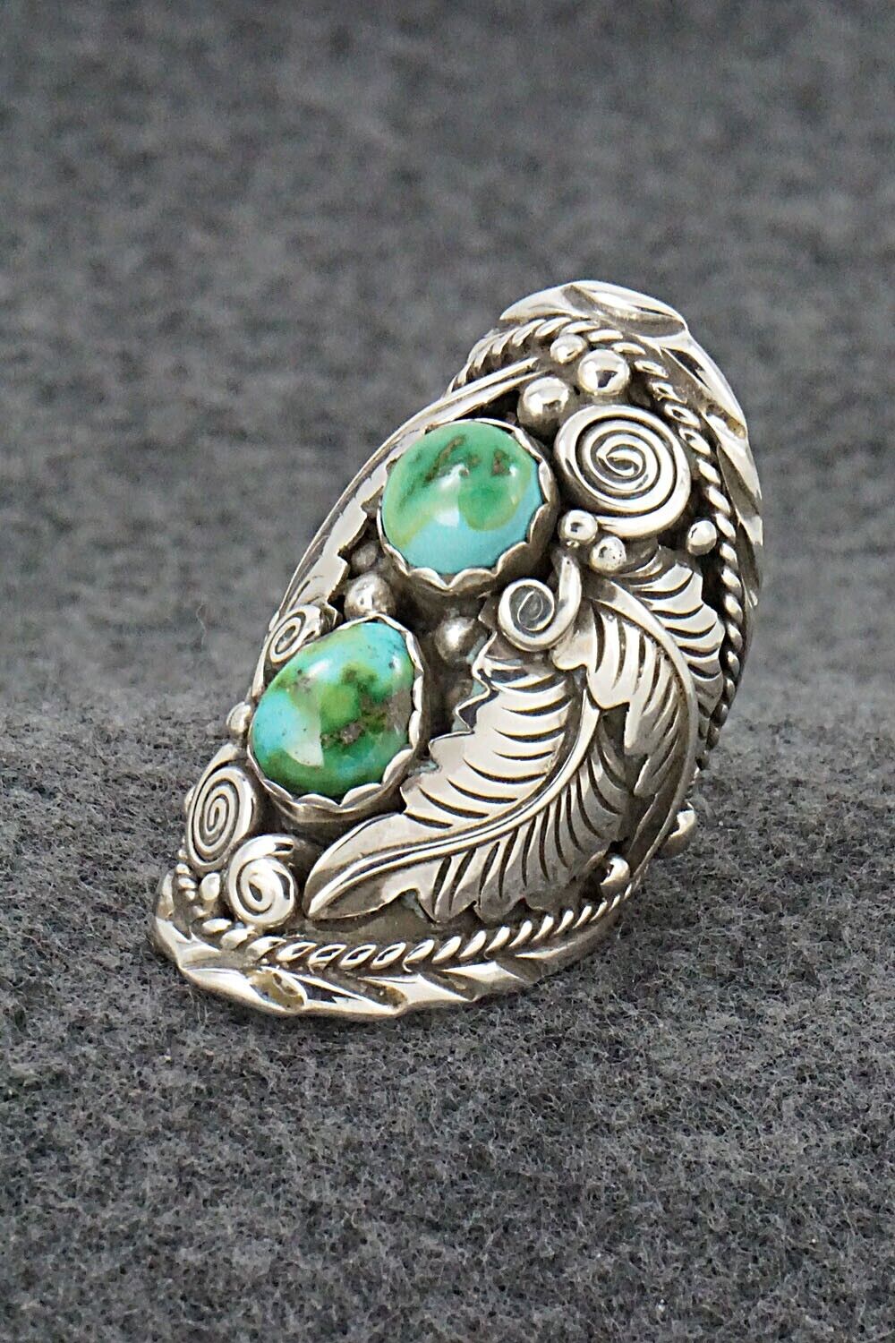 Turquoise & Sterling Silver Ring - Julia Etsitty - Size 8.5