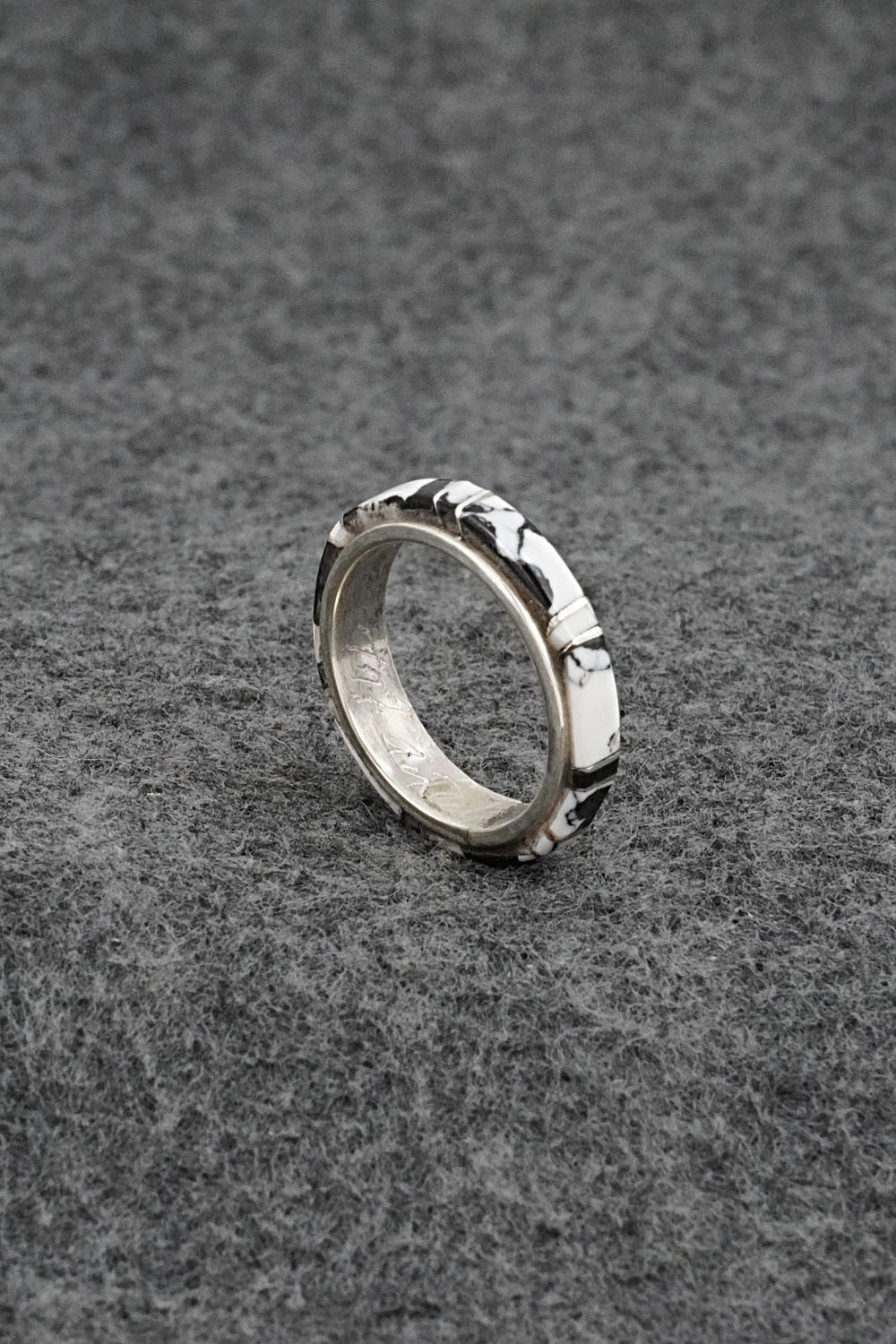 White Buffalo & Sterling Silver Ring - Terrance Panteah - Size 7