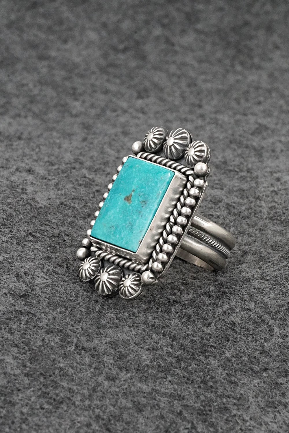 Turquoise & Sterling Silver Ring - Michael Calladitto - Size 8.5