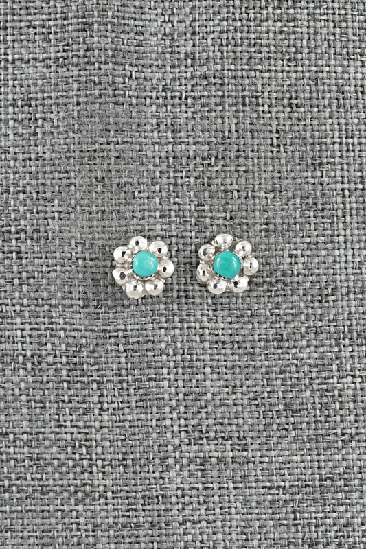 Turquoise and Sterling Silver Earrings - Ronald Yatsattie