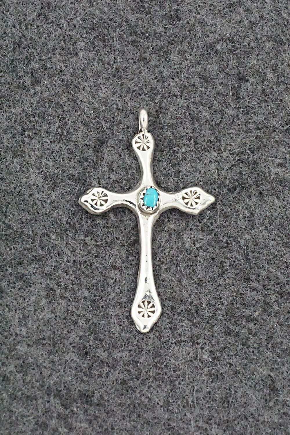 Turquoise & Sterling Silver Pendant - Thomas Johnson