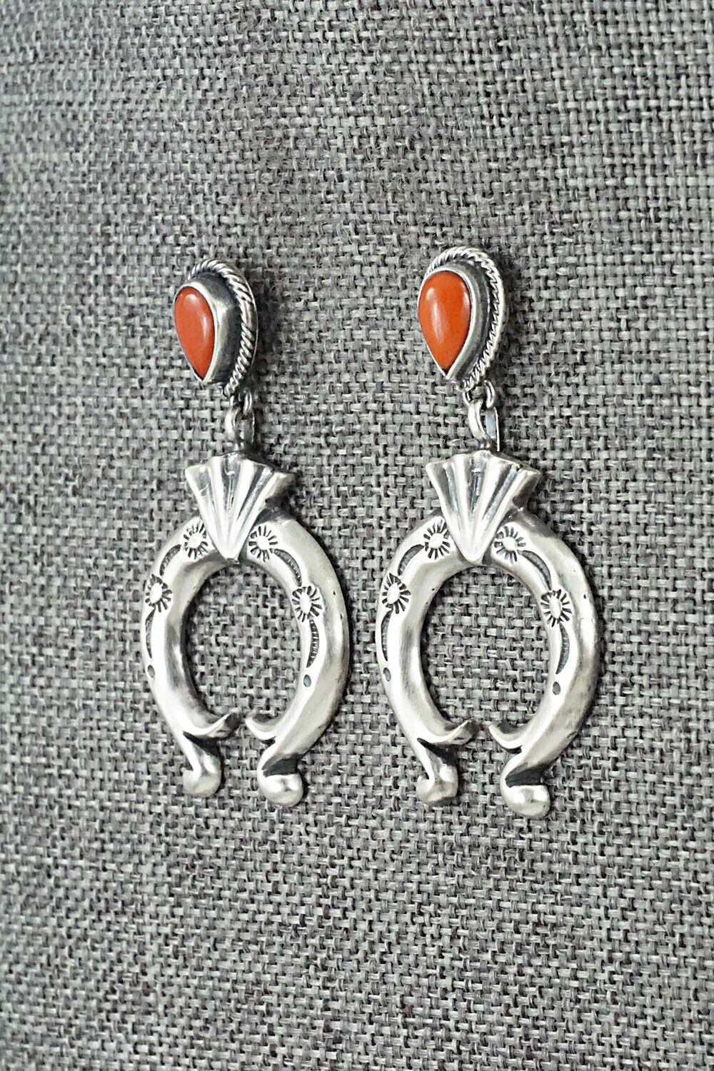 Coral & Sterling Silver Earrings - Verley Betone