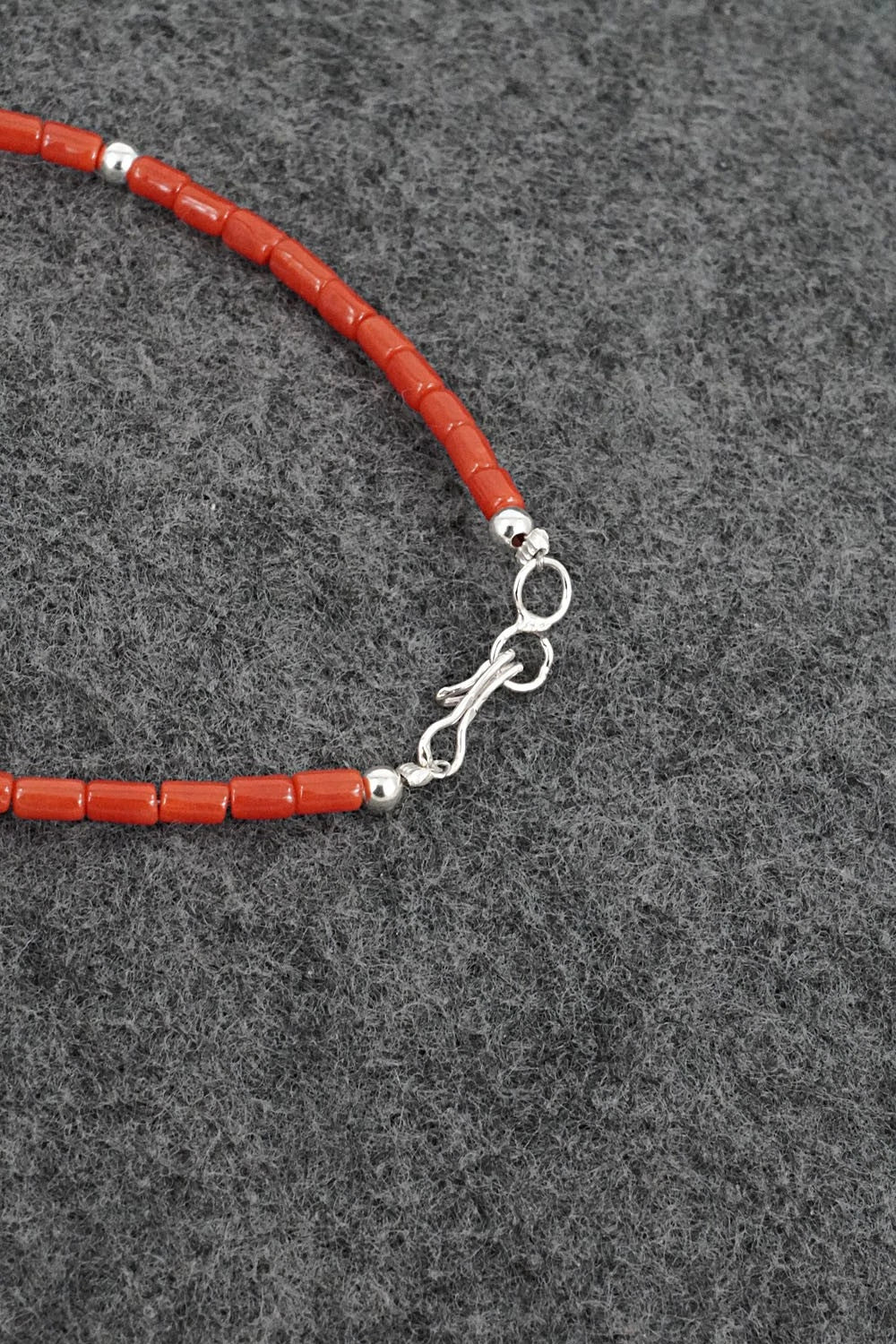 Coral & Sterling Silver Bracelet - Doreen Jake