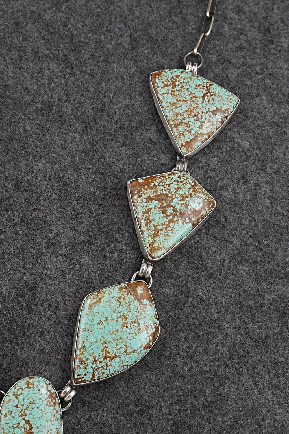 Turquoise & Sterling Silver Necklace and Earrings Set - Darrin Livingston
