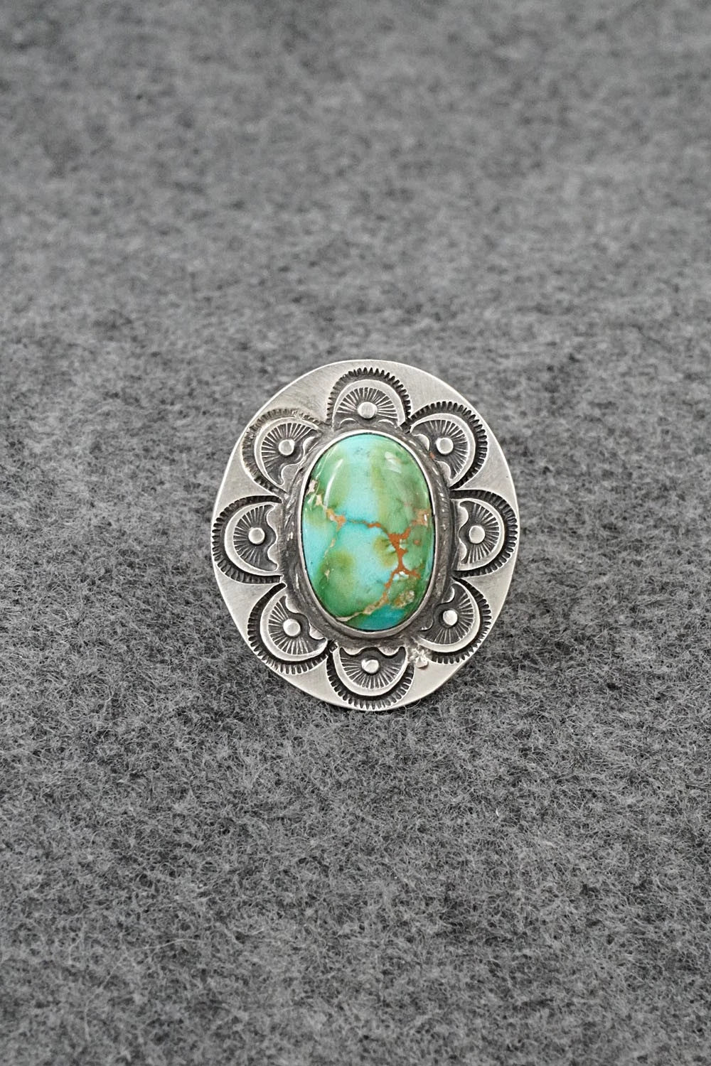 Turquoise & Sterling Silver Ring - Calvin Martinez - Size 9