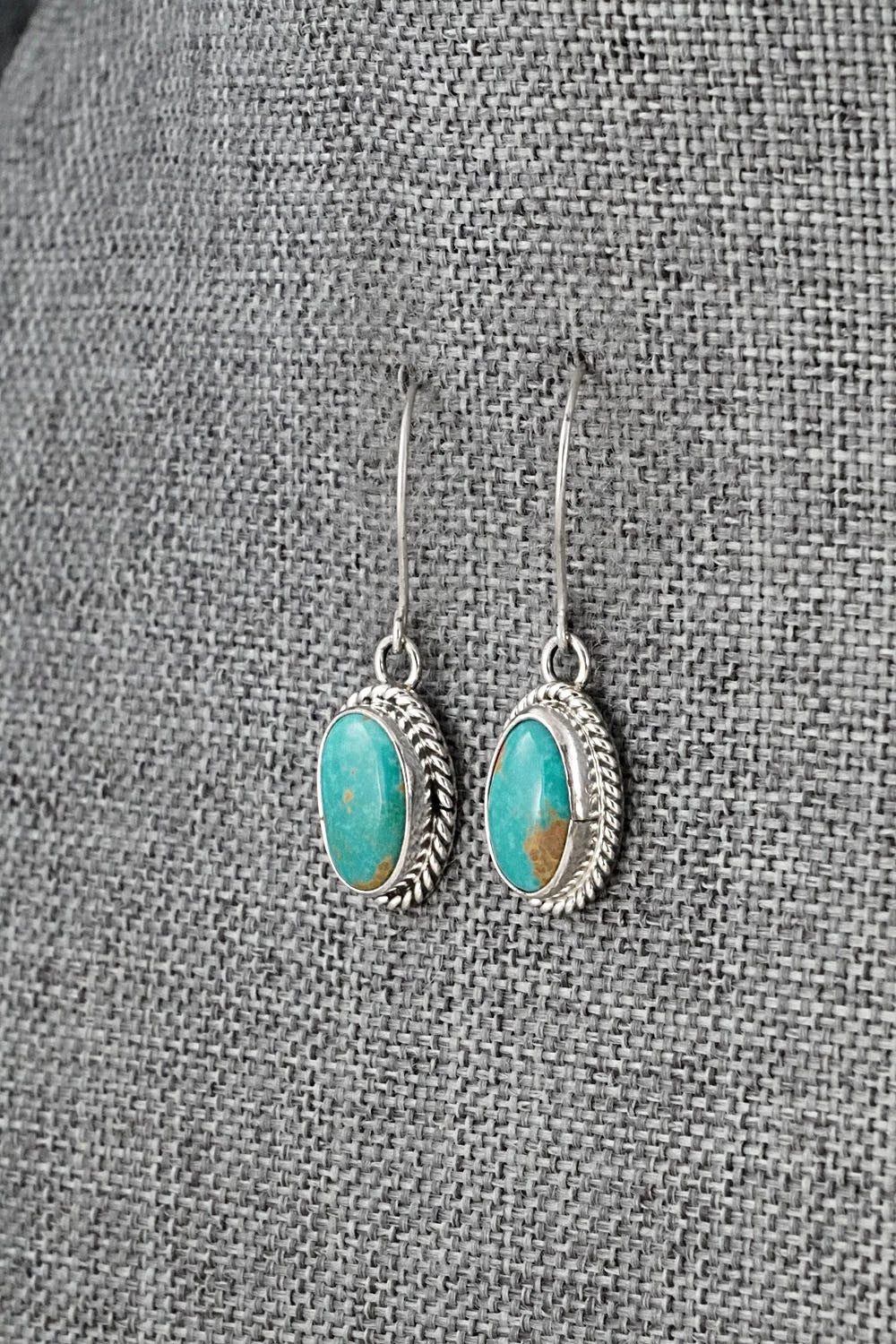 Turquoise & Sterling Silver Earrings - Eugene Gruber