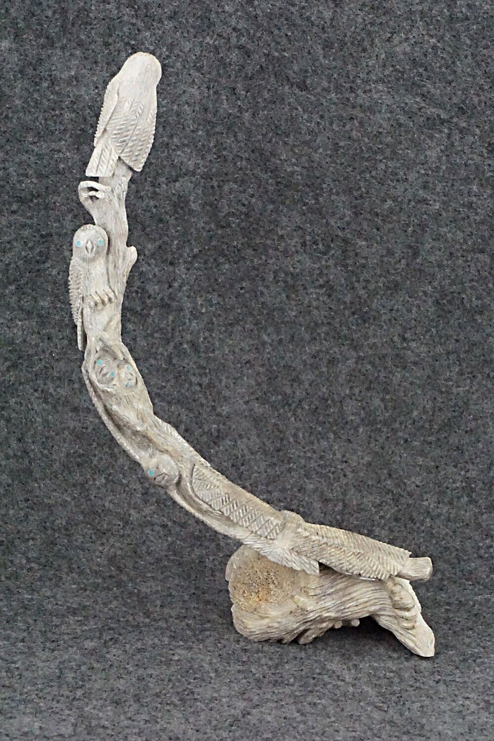 Owls Nesting Zuni Fetish Carving - Destry Siutza