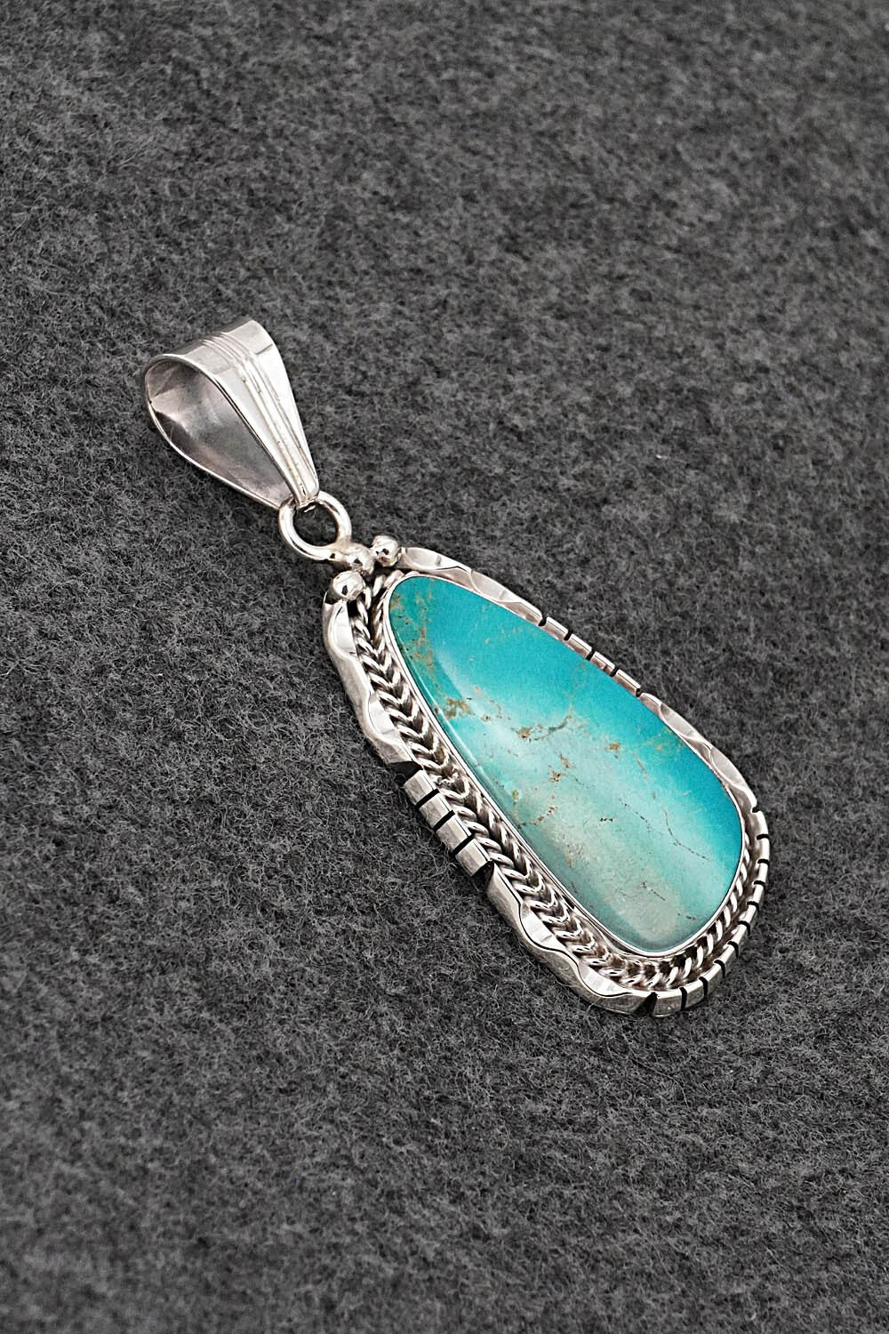 Turquoise & Sterling Silver Pendant - Samuel Yellowhair