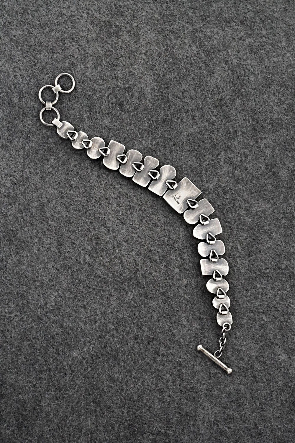 Turquoise, Spiny Oyster & Sterling Silver Link Bracelet - Loretta Delgarito