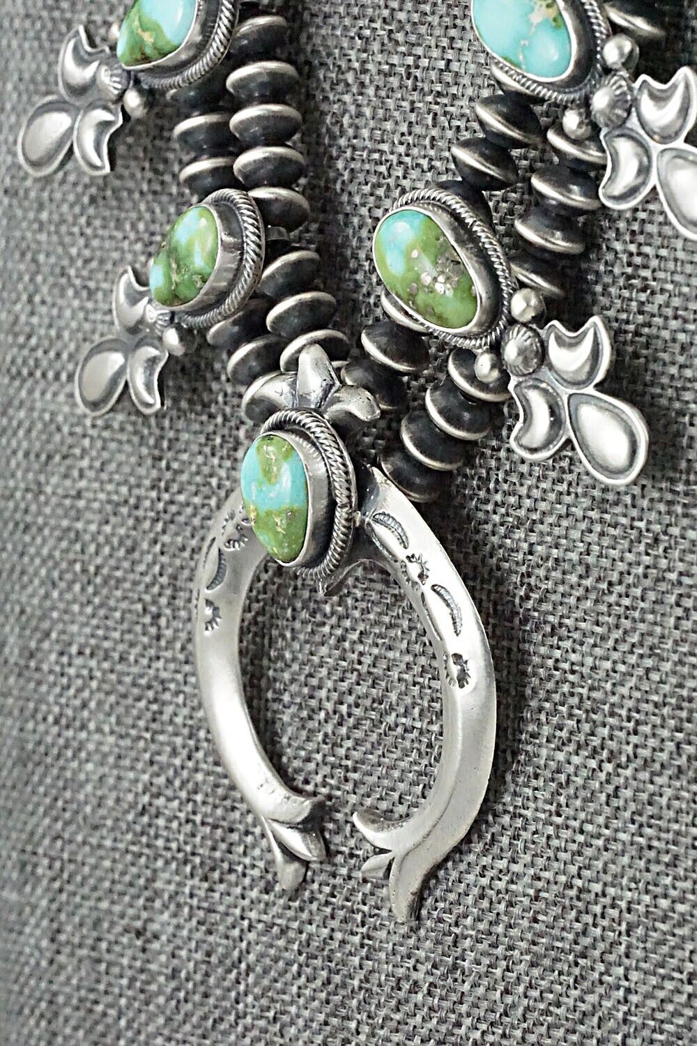 Turquoise & Sterling Silver Squash Blossom Set - Paige Gordon