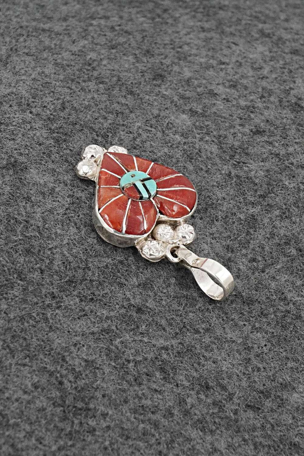 Multi-Stone & Sterling Silver Inlay Pendant - Ola Eriacho