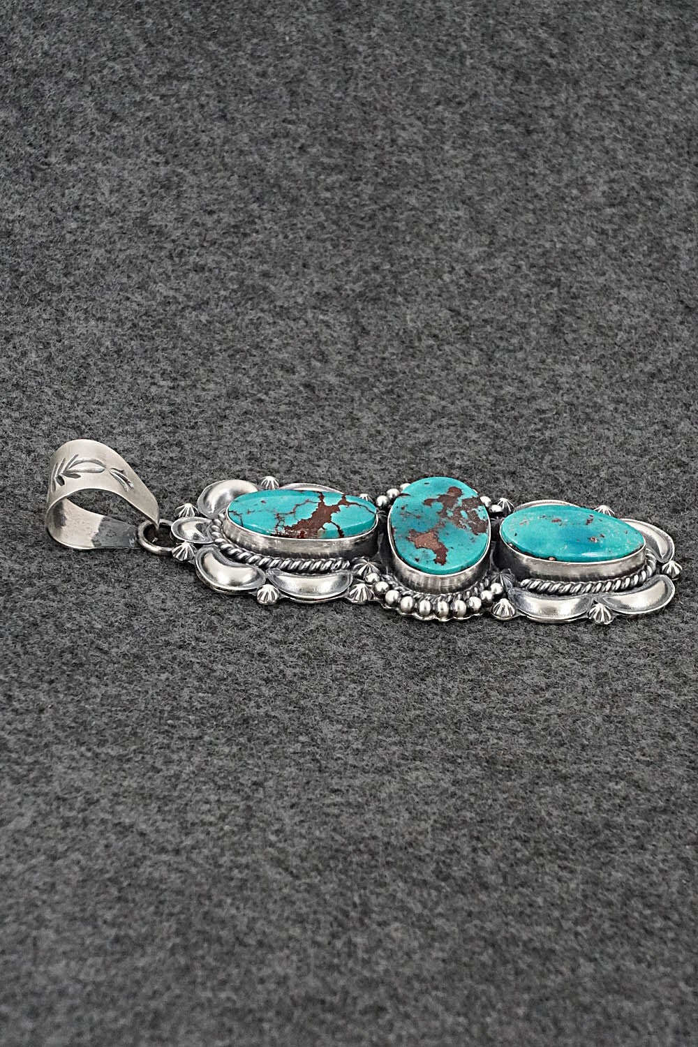 Turquoise & Sterling Silver Pendant - Raymond Delgarito