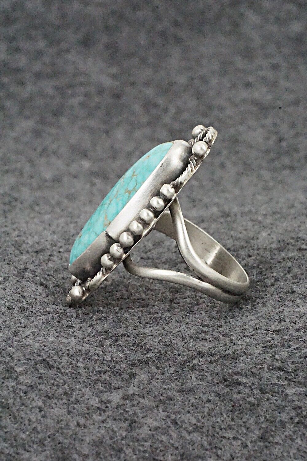 Turquoise & Sterling Silver Ring - Jameson Garcia - Size 8 Adj.