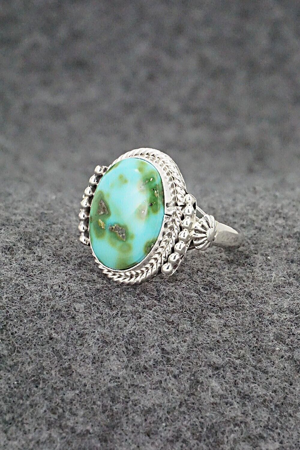 Turquoise & Sterling Silver Ring - Andrew Vandever - Size 6.75