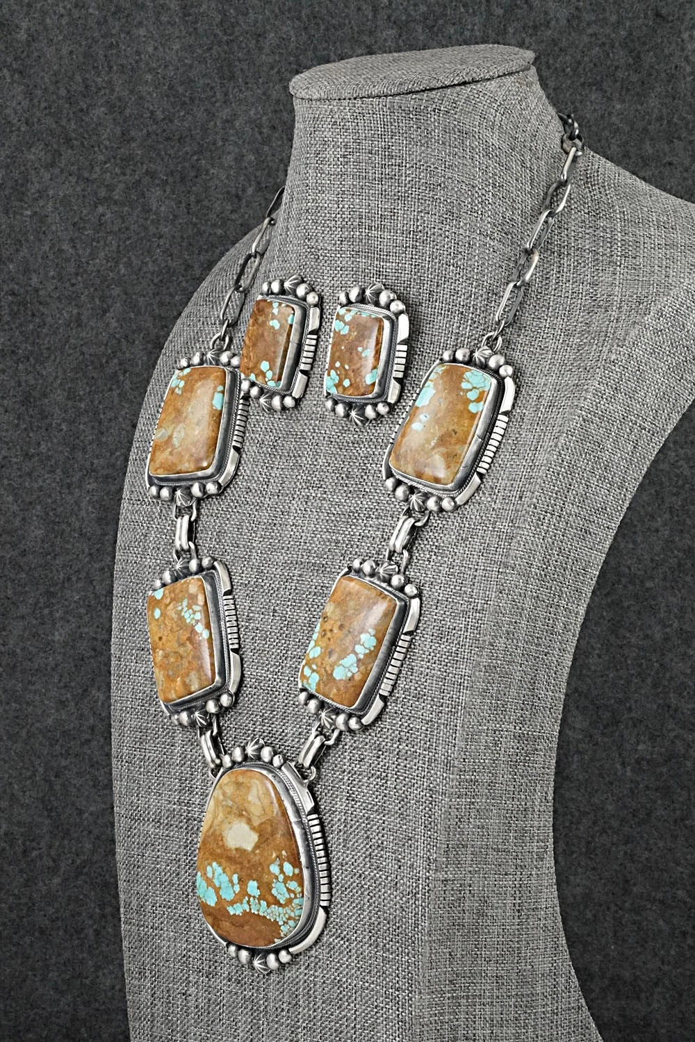 Turquoise & Sterling Silver Necklace and Earrings Set - Bob Becenti
