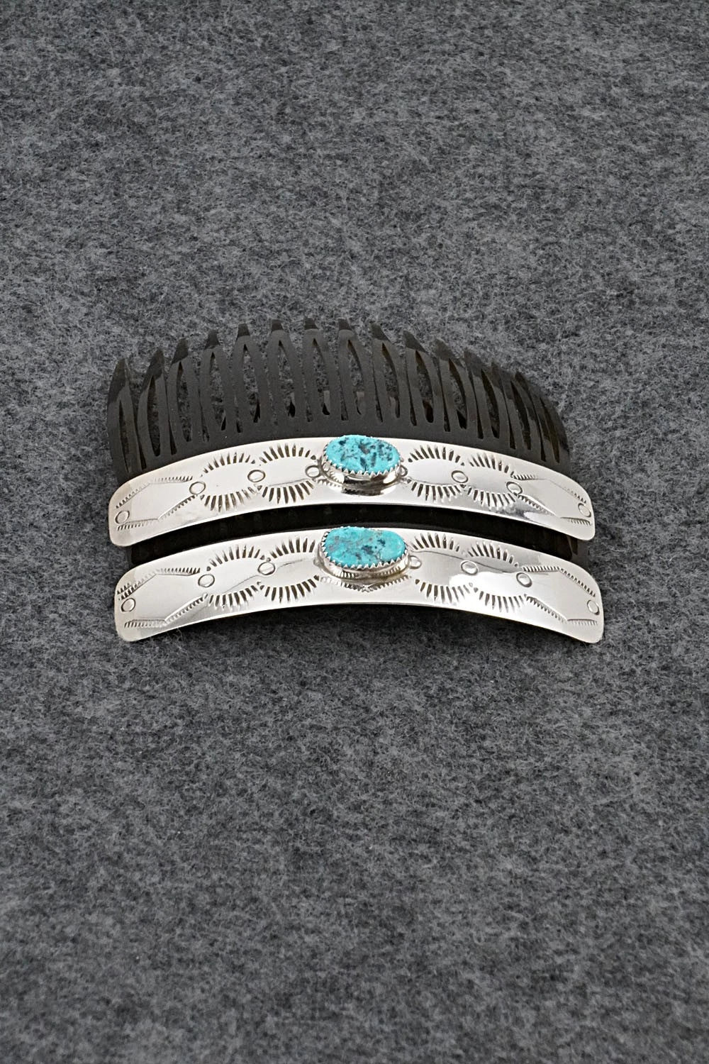 Turquoise & Sterling Silver Hair Combs - Joann Silver