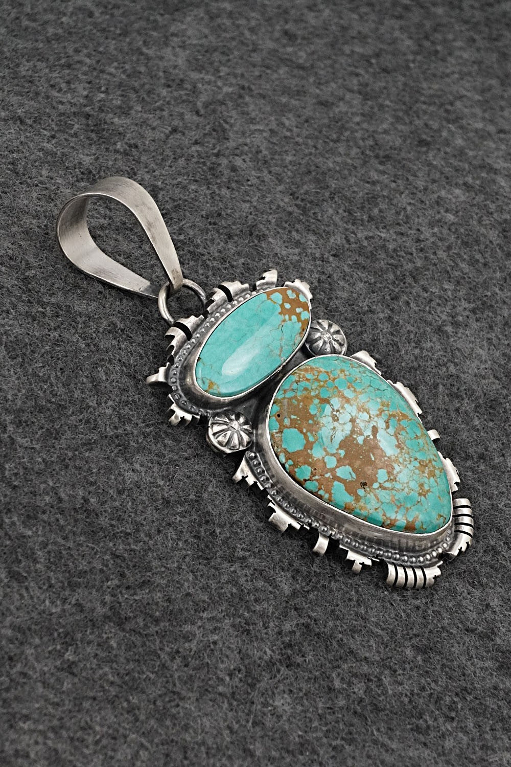 Turquoise & Sterling Silver Pendant - Randy Billy