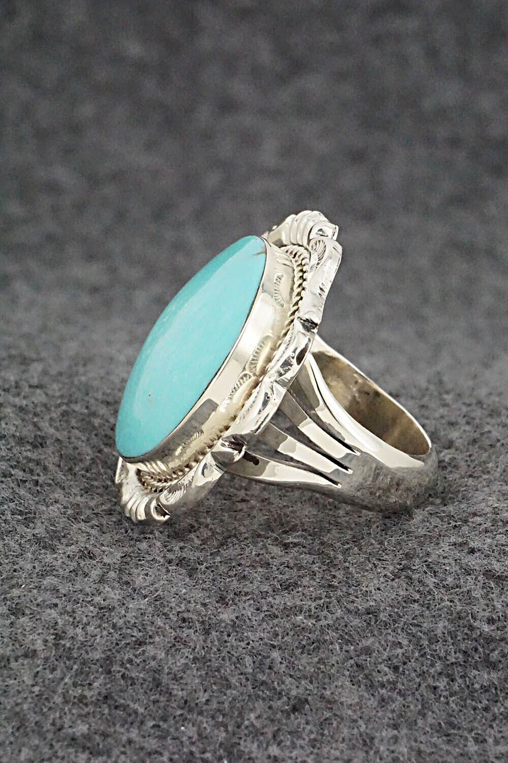 Turquoise & Sterling Silver Ring - Emerson Delgarito - Size 8