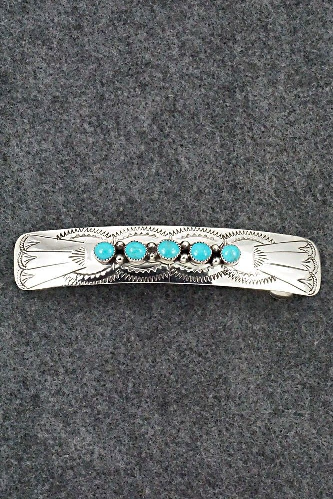 Turquoise & Sterling Silver Hair Barrette - Jolene Begay